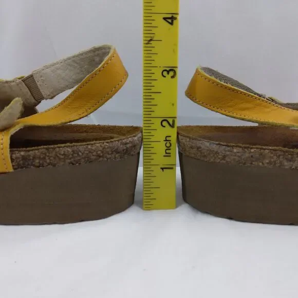 Naot Sandals Slingback Strappy Yellow Leather Open Toe Casual Womens 35 US 4 4.5 - Picture 12 of 12